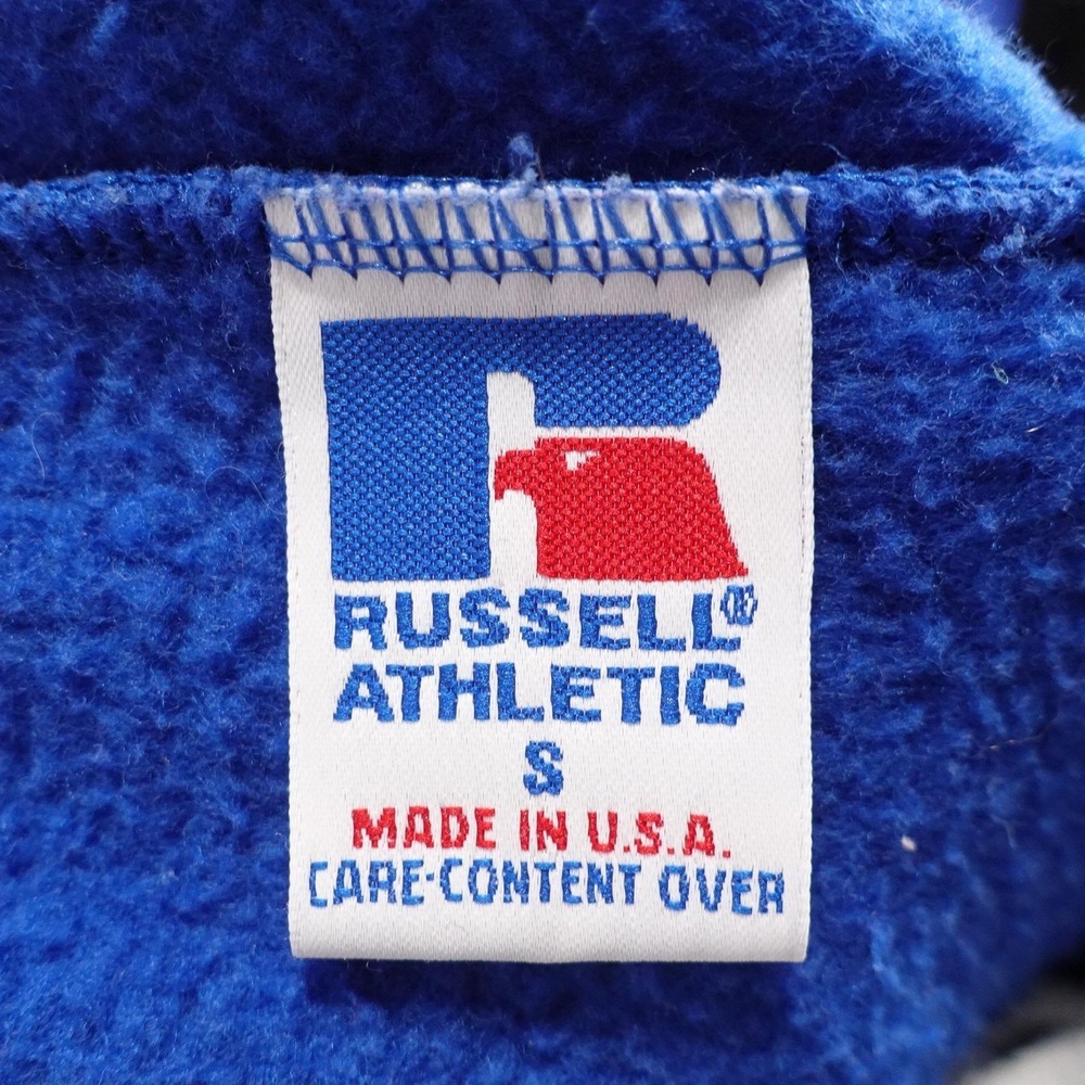 Vintage Russell Athletic Pants S Blue Fleece Sweatpants Elastic Made USA 90s - Picture 9 of 10